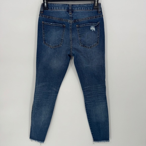 Harper Heritage Womens Skinny Jeans Blue Distressed Mid Rise ankle Size 26 - Picture 6 of 9